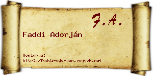 Faddi Adorján névjegykártya
